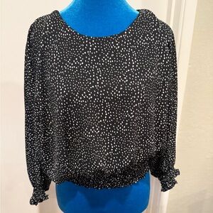 Vince Camuto Black and White Speckled Blouse